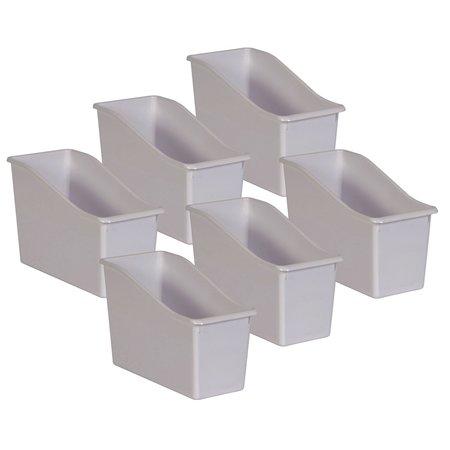 TEACHER CREATED RESOURCES Book Storage Bin, Plastic, White, 6 PK 20425